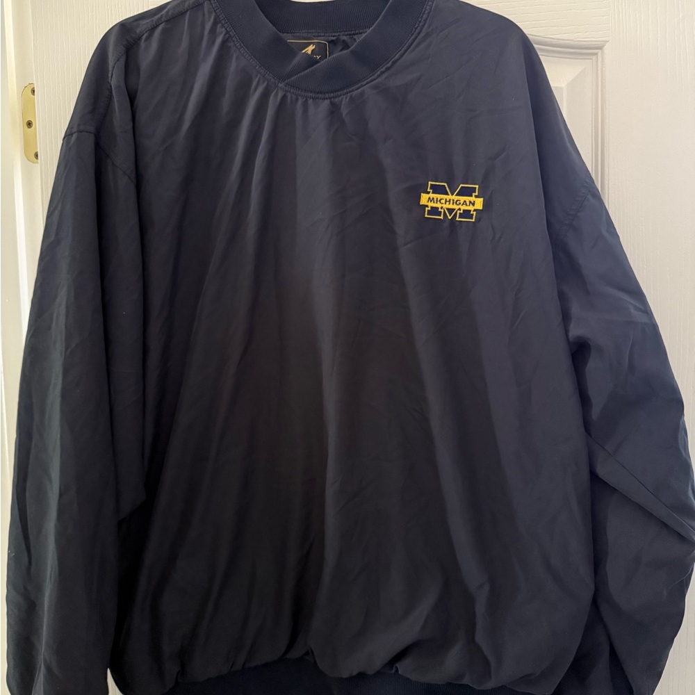 Navy Blue Windbreaker with Logo